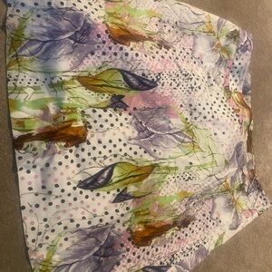 Lane Bryant Purple and Green A-Line Skirt
